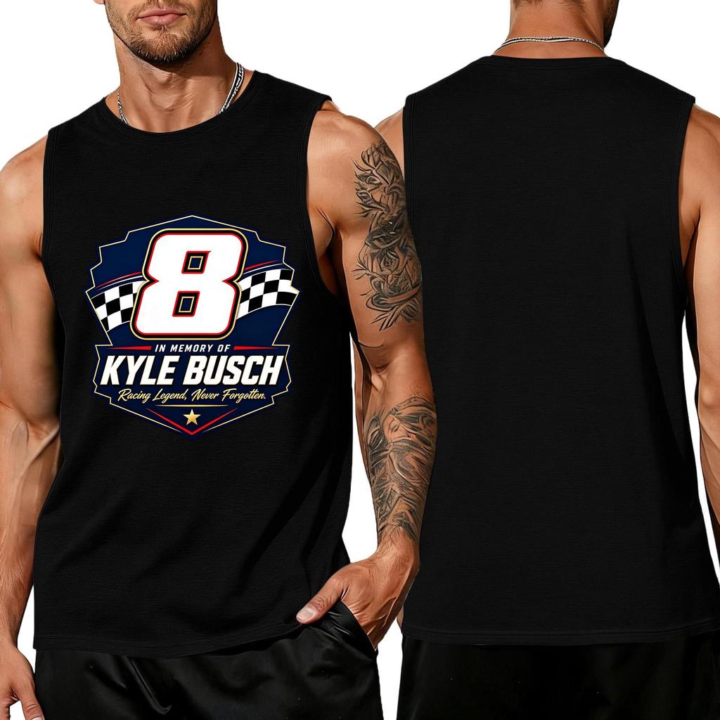 Men Sleeveless Tank Top Racing Graphic Print Muscle Fit Casual Summer Shirt Lightweight Breathable Fabric