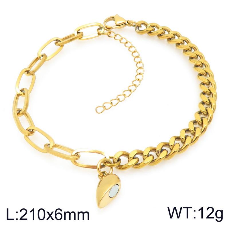 Magnetic Couple Bracelets Gold Color Lock and Key Design Stainless Steel Matching Bracelets for Boyfriend Girlfriend Valentin