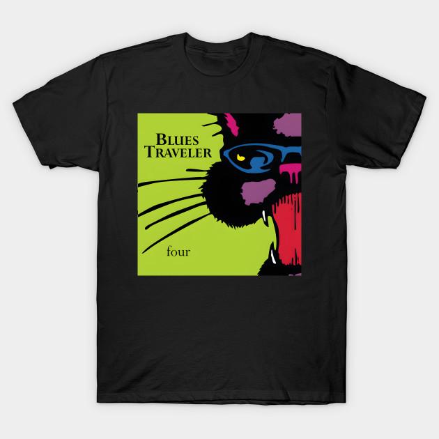 

Men Black Print T-shirt Albums Blues Traveler: Four No-Cut Transfer Paper Print Cotton Tshirt M