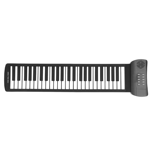 PM49H 49-Key Roll-Up Piano with External Voices, USB Battery Powered, Portable Keyboard Piano for Kids and Beginners, 4D Surround Sound, 16 Voices (PM