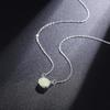 Oval Shimmering Opalescent Pendant Necklace Minimalist Dainty Jewelry for Everyday Wear