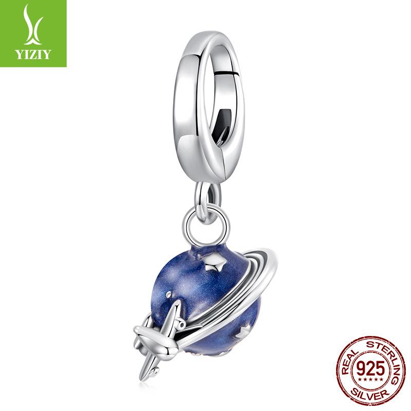 Button Head Can Be Opened And Closed - Global Travel Pendant S925 Sterling Silver Beaded Diy Jewelry Cross-Border