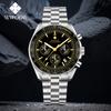 WWOOR VK63 Men's Watches Stainless Steel 100M Waterproof Luxury Quartz Watch For Men Date Sport Chronograph Luminous Male Watch