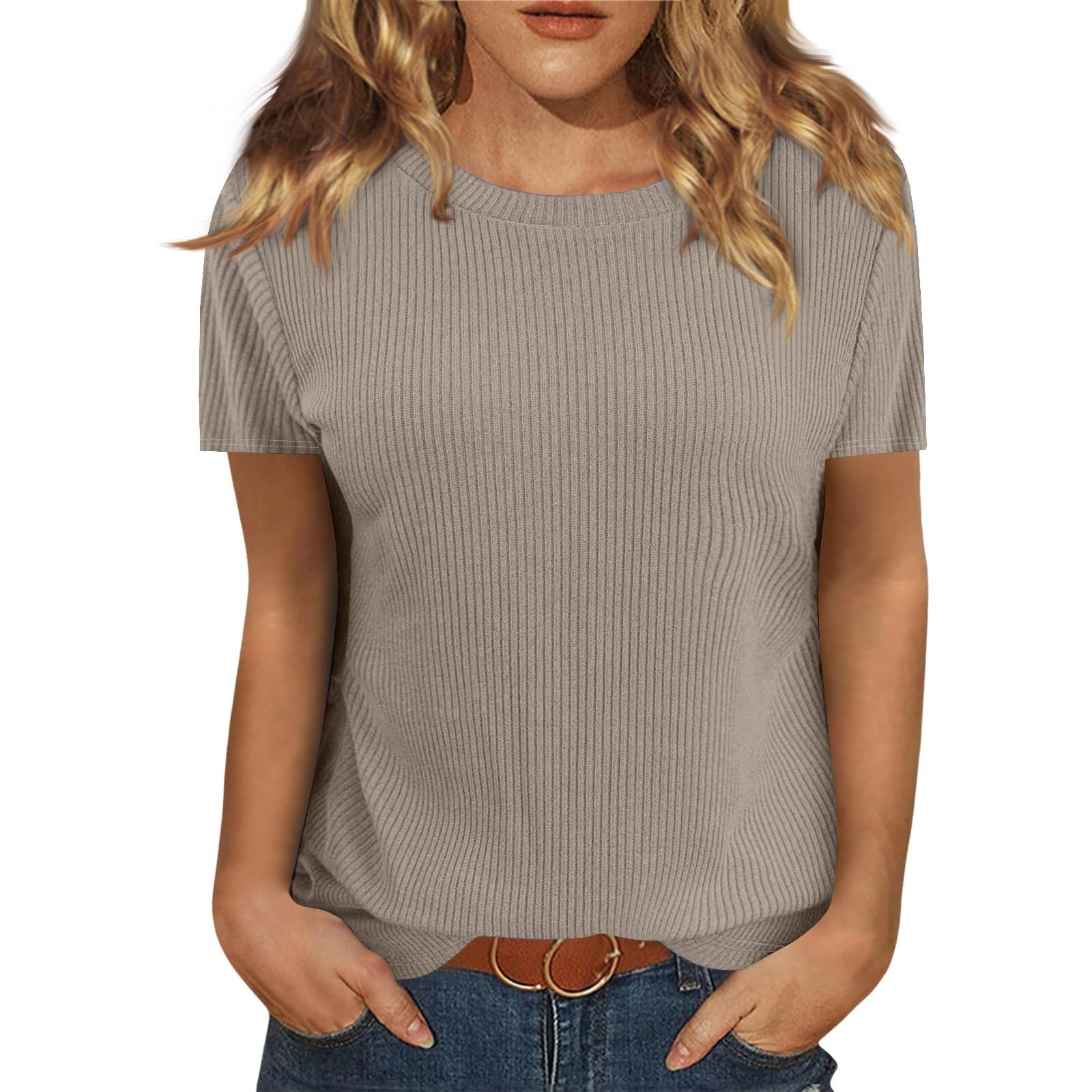 

Футболки для женщин, плиссированные, с V-образным вырезом, нарядные, повседневные блузки с принтом, короткие рукава, летние топы, свободный крой XXL хаки