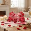 High Quality Romantic Theme 3D Rose Card Pop-Up Mechanism 3D Rose Couple Card Flower Design Gift Cards Wedding Celebration
