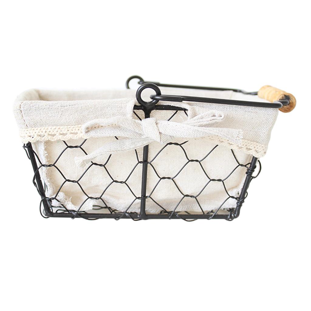Fruit Geometric Sundries Countertop Serving Storage Baskets - Rectangular single handle