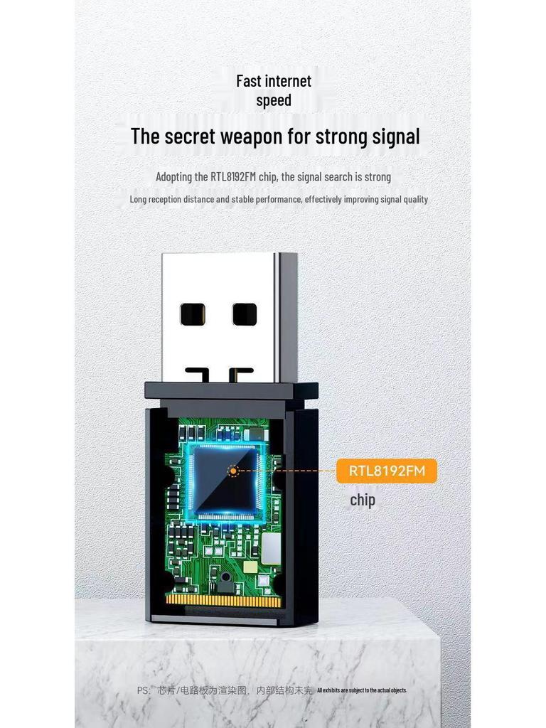 Wireless USB WiFi Mini Adapter - 300M Driver-Free for Notebook