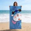 Doraemon Beach Towel Solid Blue Cartoon Character Print Microfiber Sand Free Quick Dry Towel Summer Pool Travel Bath Decor Kids