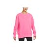 Nike Phoenix Fleece Pullover Hoodie With Solid Color Logo Print Women Tops Pink DQ5734-684