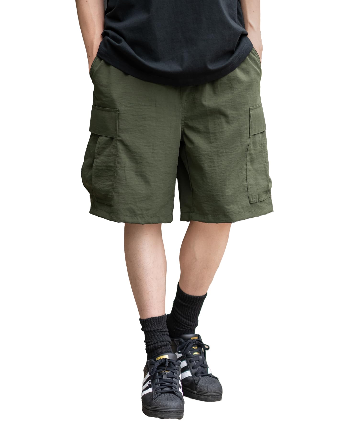 

[IMPROVES] SIDEWAYSTANCE Poly Washer Wide Cargo Shorts