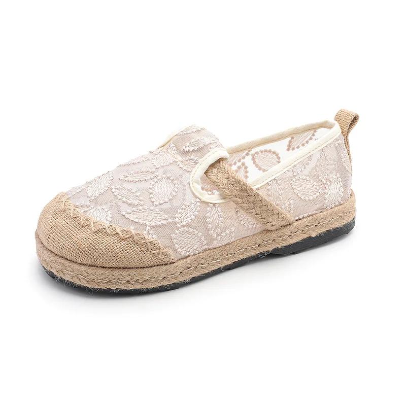 

Большой размер Одиночная обувь Женская летняя Новинка Кружевная сетка Ажурная Женская обувь на плоской подошве Обувь рыбака женская 35