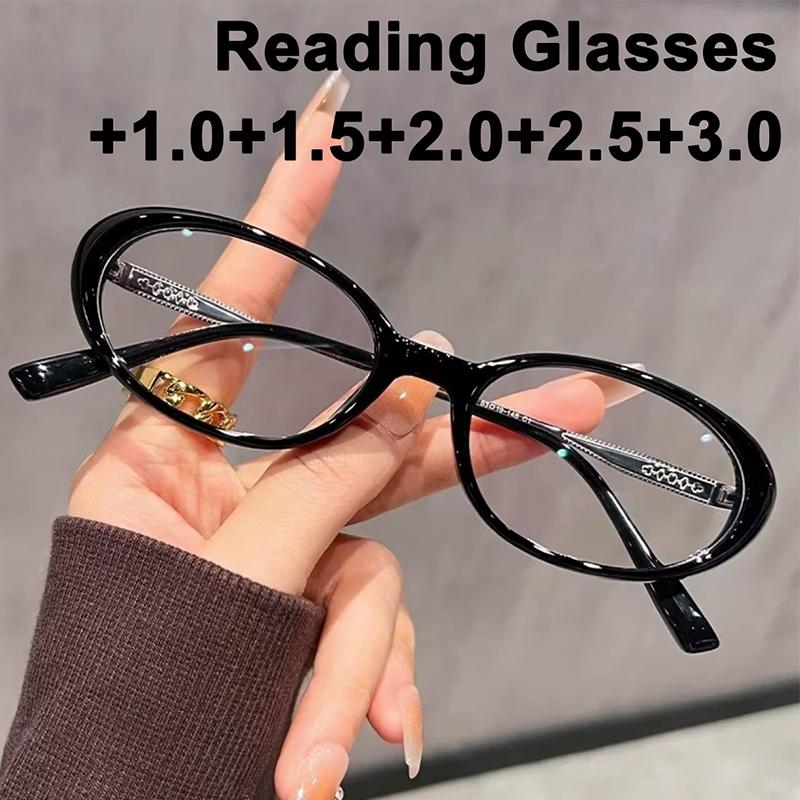 Oval Thick Frame Reading Glasses Fashion Anti Blue Light Optical Eyeglasses Ultralight Presbyopic Glasses for Elderly Women Men