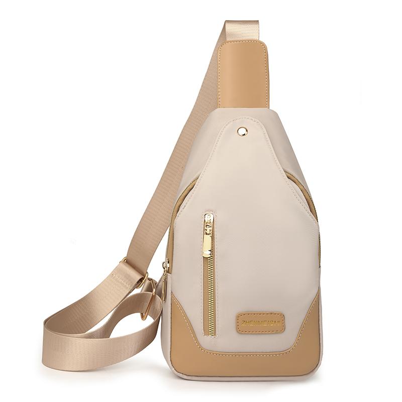 

Лоскутная сумка кроссбоди Женская нагрудная сумка Нейлоновая сумка на плечо бежевый