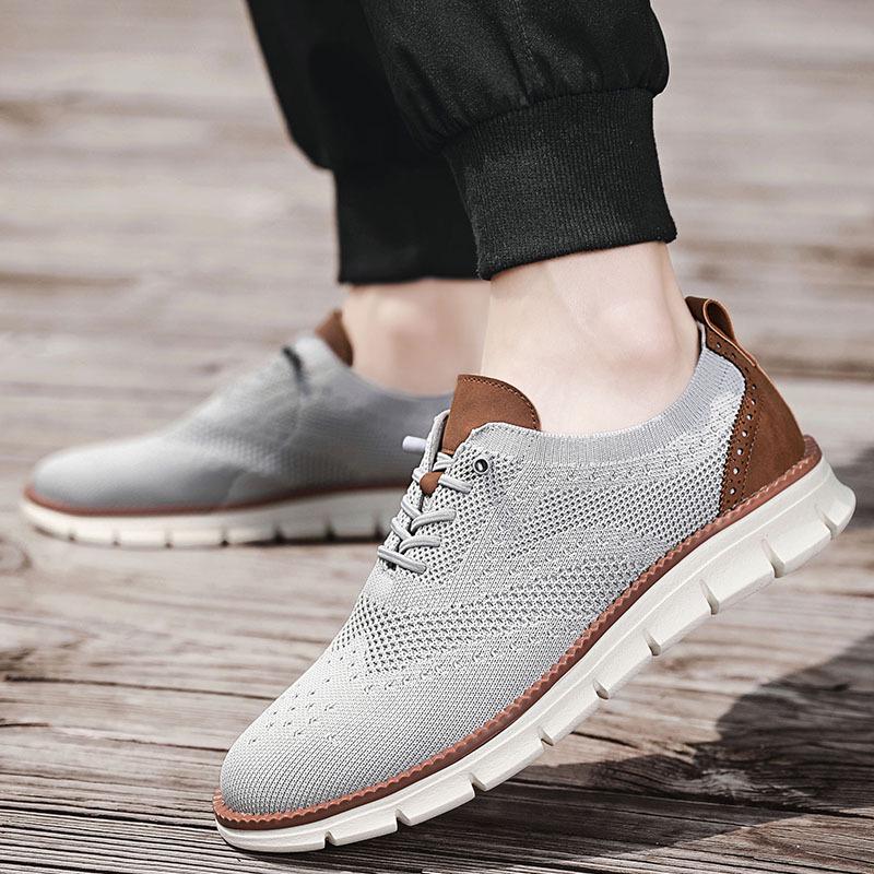 Herren Flyknit Brogue Slipper - Trendige, leichte, atmungsaktive Freizeitschuhe