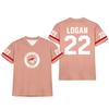 Women Fashion Jersey Style Casual Sports Top V Neck Loose Fit Short Sleeve Lightweight Pullover Shirt with University Logo and Number Print