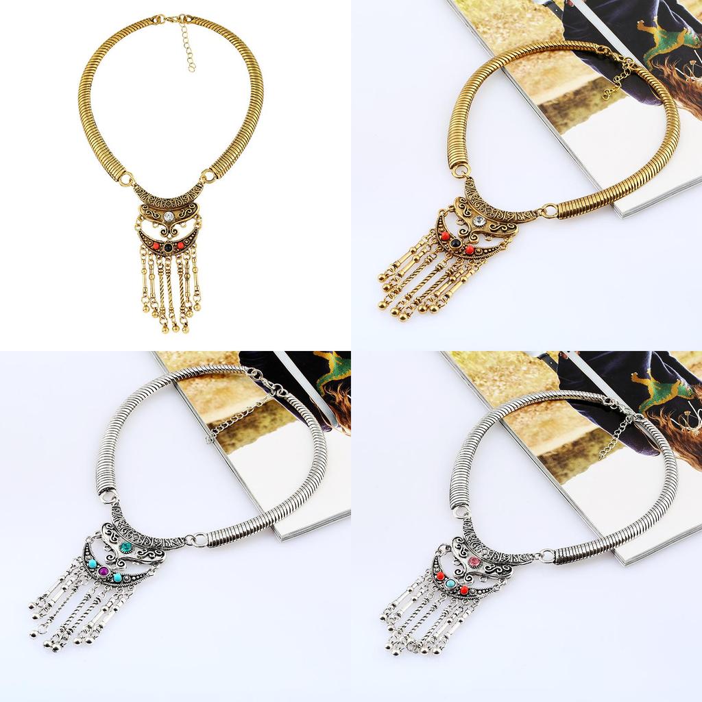 Retro Alloy Geometric Choker Necklace With Dazzling Zirconia For Men And Women
