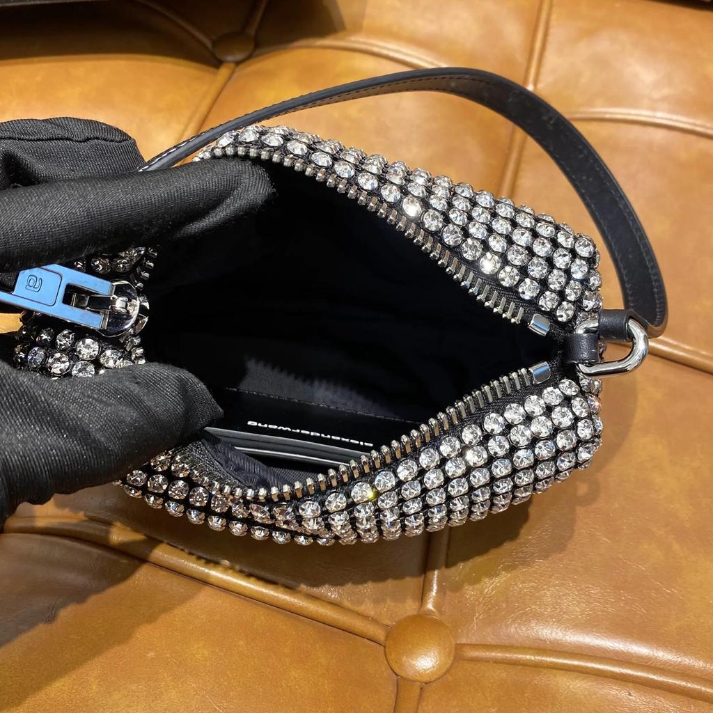 [Gebraucht] Heiress Strass-Trägerlose Leder-Mini-Umhängetasche - Ausgezeichnet #1ET94P0