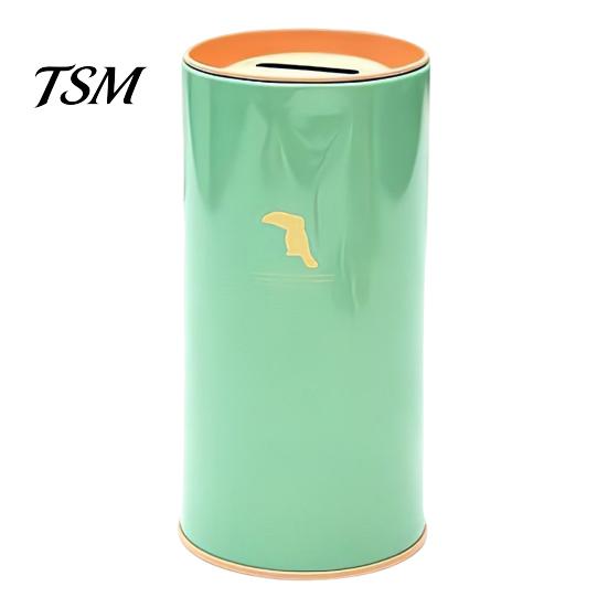 Contenant à monnaie peu encombrant Tirelire en métal Grande capacité Design motif animal Compact pour enfants Cylindrique Outil d'épargne et de gestion financière
