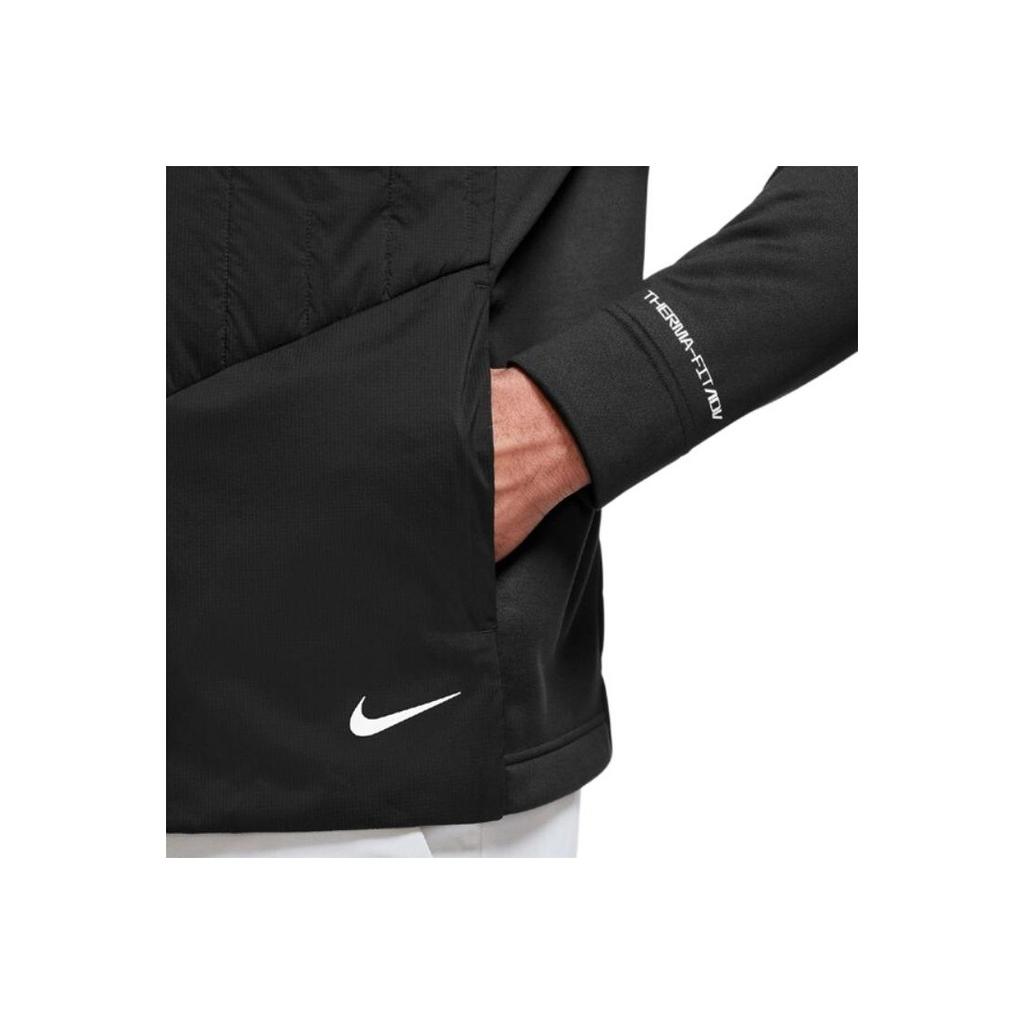 Nike Solid Logo Print Spliced Zip Jacket Men Outerwear Black DN1954-010