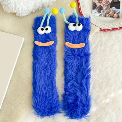 Fuzzy Silly Socks Funny Fluffy Cartoon Socks with Eyes Cute Winter Sleeping Socks for Women Girls Boys Men Indoor Lounging