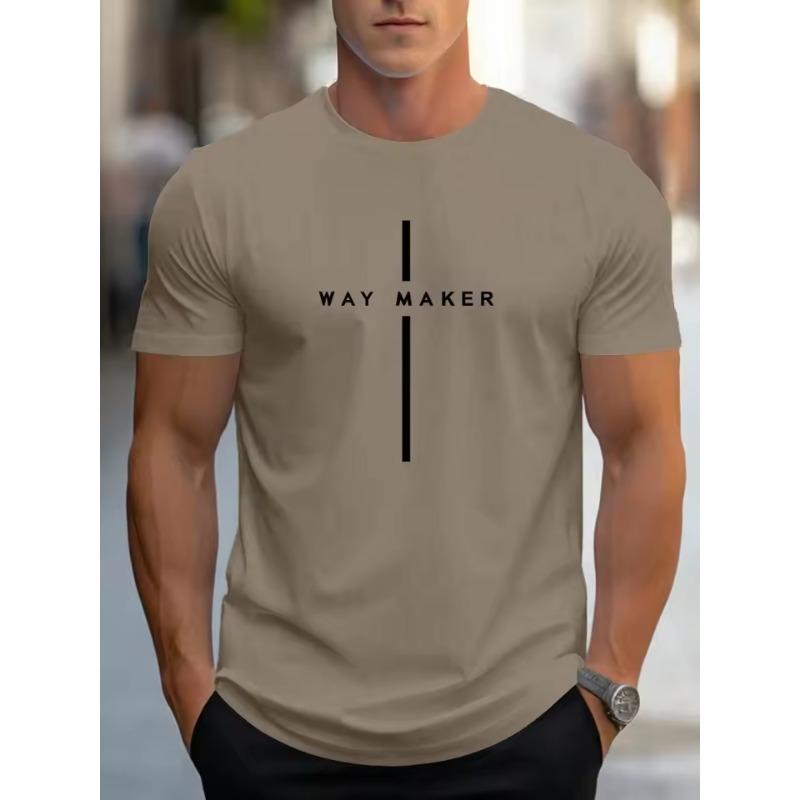 Letní pánské ležérní sportovní volné nadměrné jednoduché tričko s 3D potiskem vzoru písmen, s kulatým výstřihem a krátkým rukávem