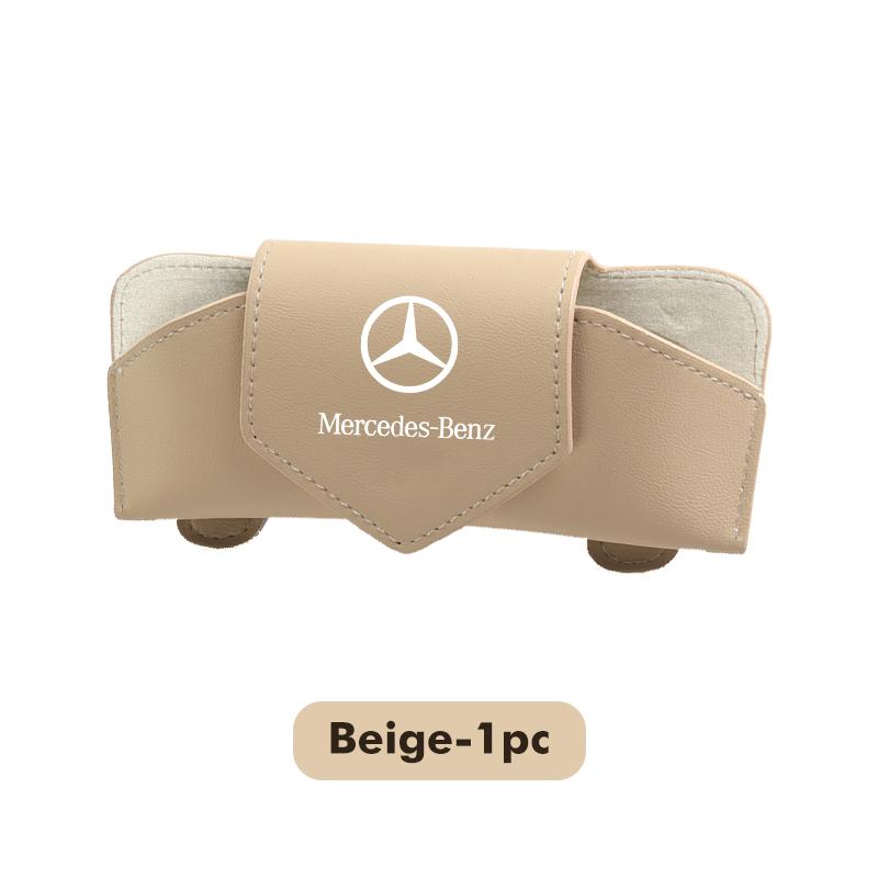 BENZ Car Glasses Holder Sun Visor Leather Sunglasses Case Eyeglasses Hanger For Mercedes Benz AMG A C E S G Class W201 W210 W108 W204 DV1