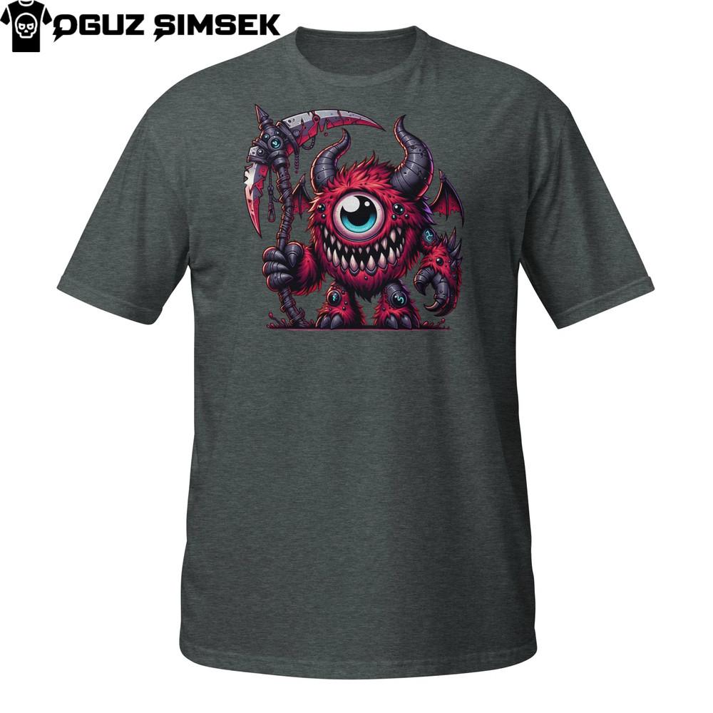

One-Eyed Scythe Monster T-Shirt | Cute Creepy Furry Demon | Horror Fantasy Tee L