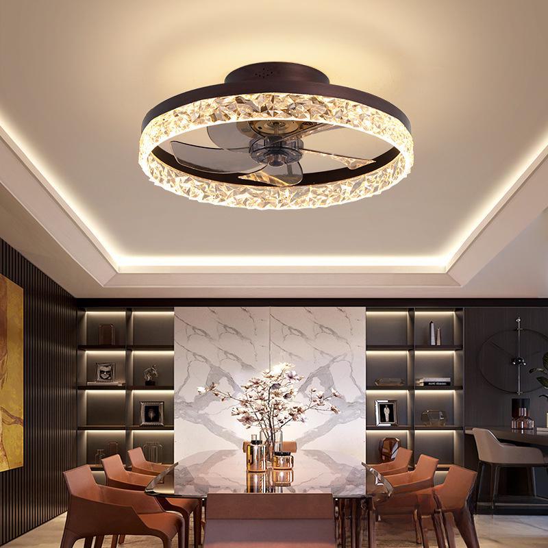 Ventilator de tavan silențios nordic de lux pentru dormitor/restaurant, 110V, lame invizibile, conversie de frecvență.