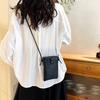 Solid Color Phone Bag Simple Style Double-Layer Mini Phone Wallet PU Leather Buckle Closure Portable Bag Casual Outing