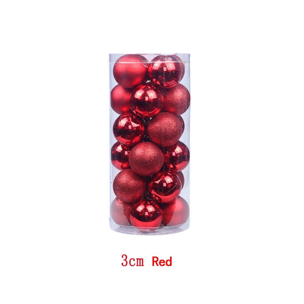 Elegant Pack of 24 Plastic Christmas Ornament Balls Shiny Matte Glitter