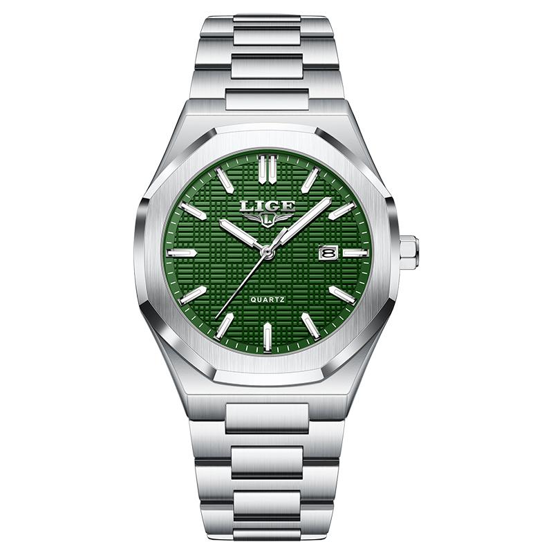 Fashion LIGE Top Brand Luxury Mens Watches Business Steel Quartz Wristwatches 30M Waterproof Luminous Watch Men Gifts Reloj