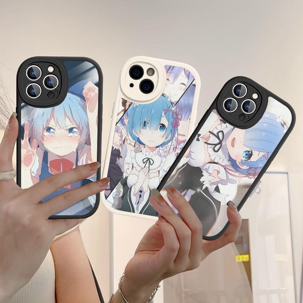 ReZERO Ram Rem Phone Case Hard Leather For iPhone 14 13 12 Mini 11 14 Pro Max Xs X Xr 7 8 Plus Fundas