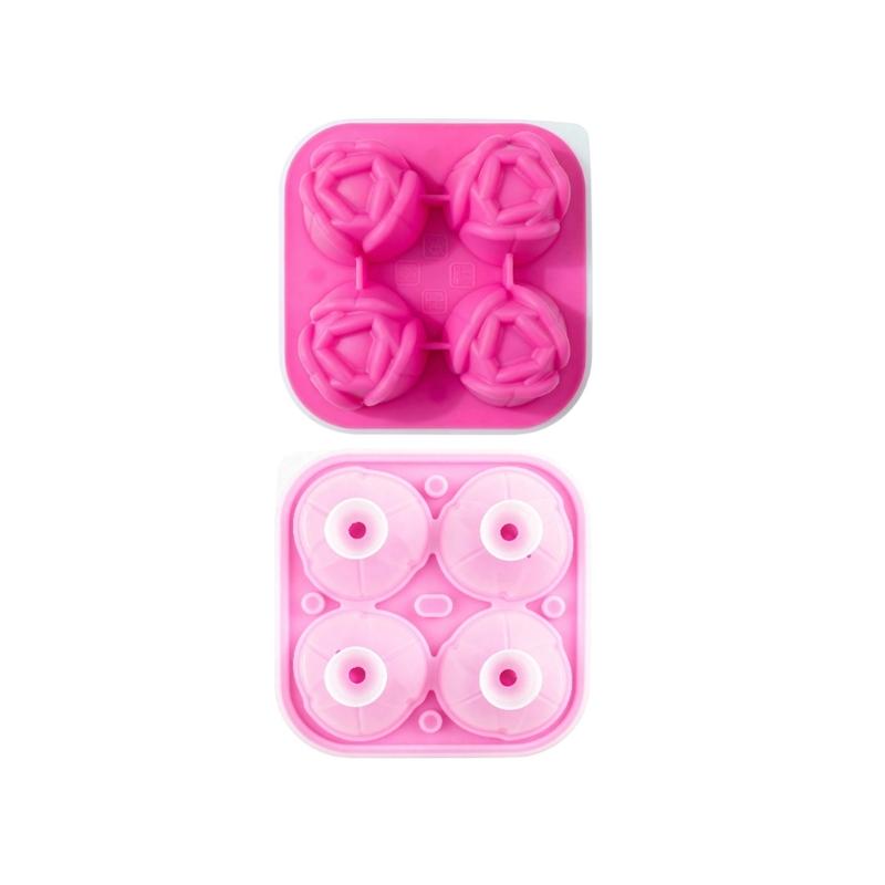 Food Grade Silicone Ice Mold with Tulips Design 4 Cavity Ice Cubes Tray Multipurpose Chocolate Dessert Crafting Mould