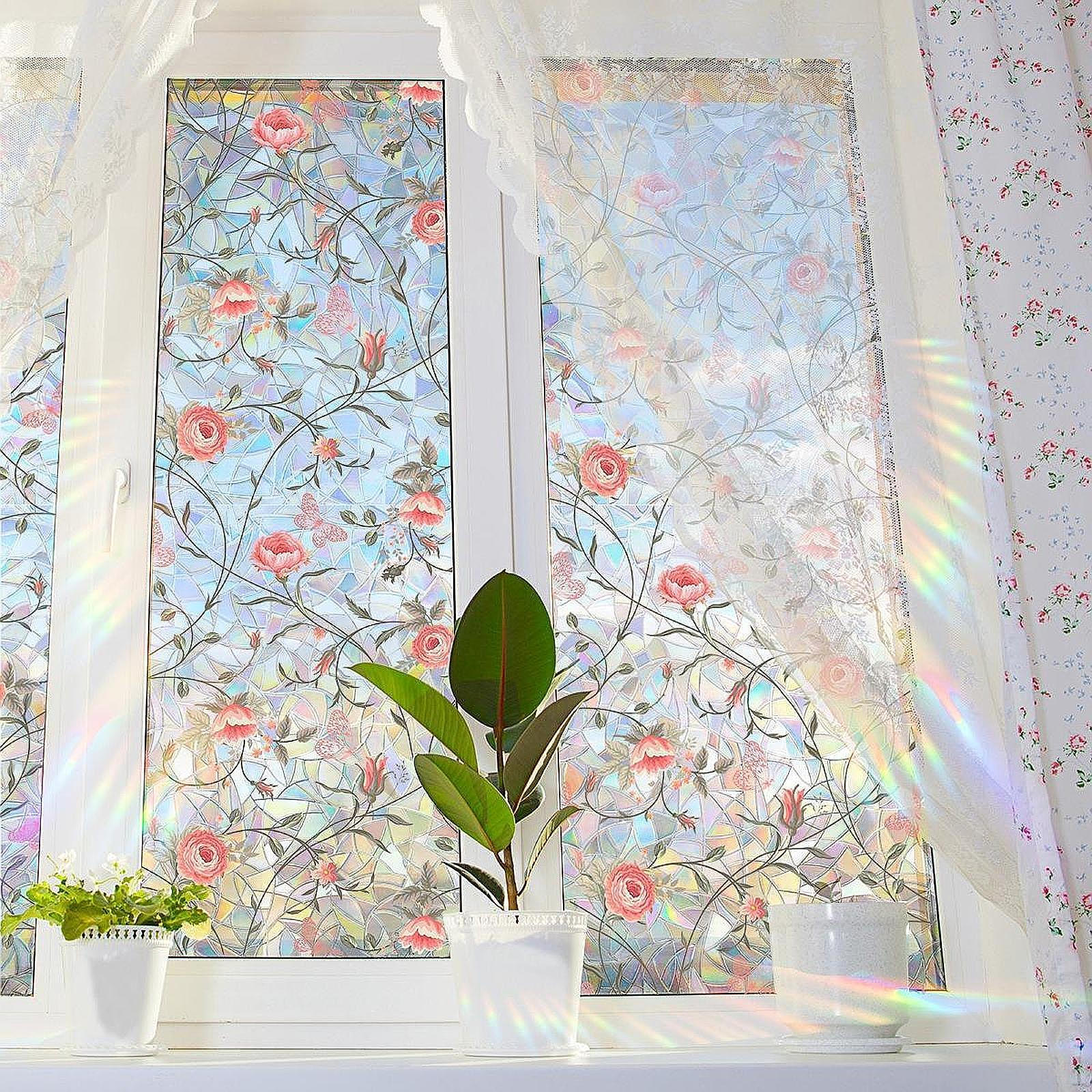 

Квітка вікно чіплятися скло наклейка термоаппликація конфіденційності Різдво статичне літо для фермерського будинку Style B