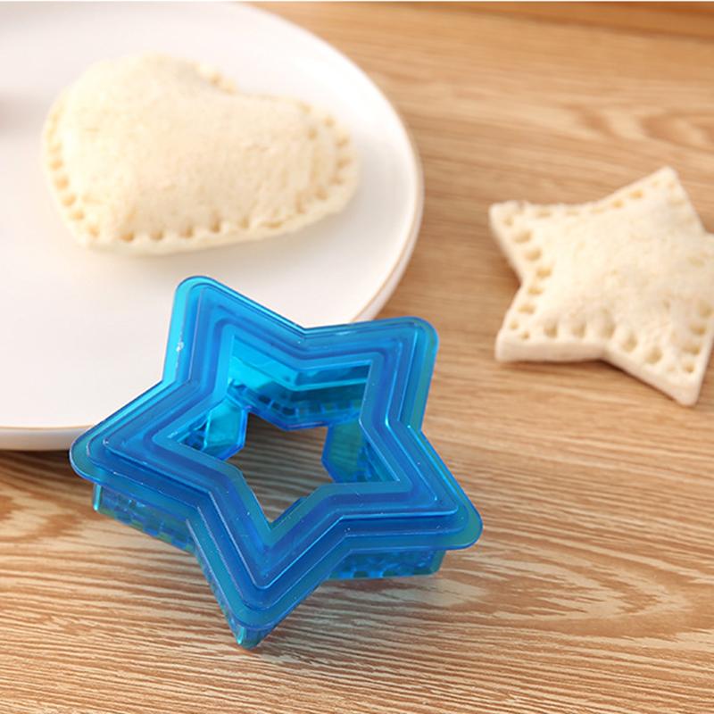3pcs Sandwich Stencils Food Grade PP Round Star Lone Heart Shaped Thick Durable Sandwich Cutter For Kids Girls
