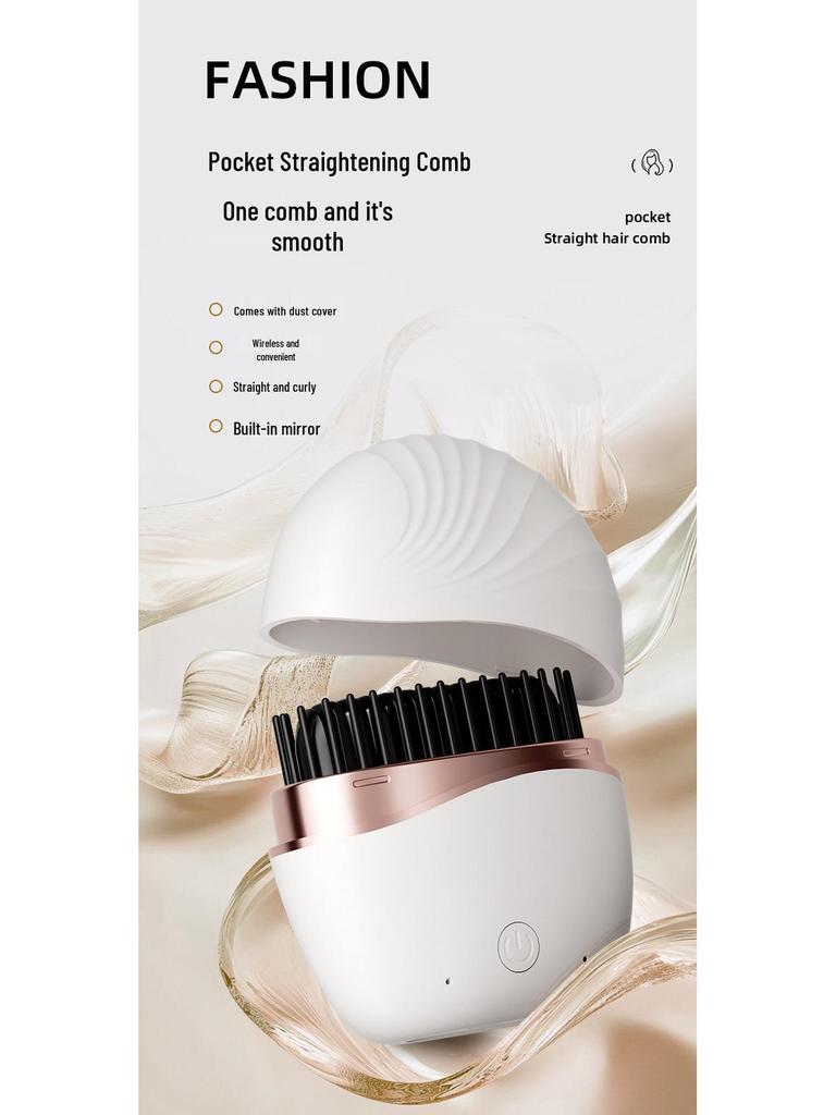 Compact Wireless Straightening & Curling Comb: Stylish, High-Quality Hair Care Tool