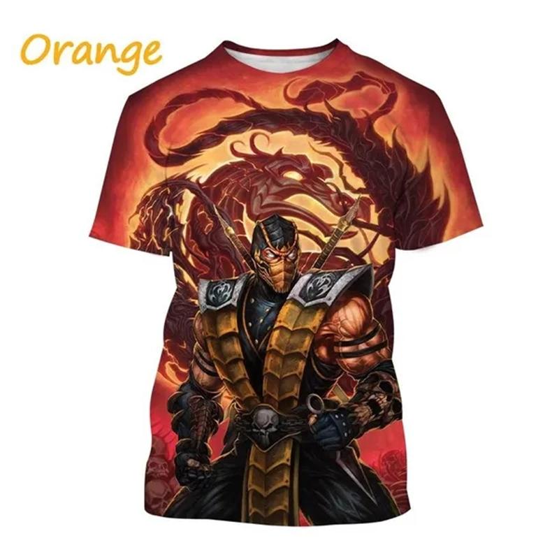 Plus Size FUGUIS Zomer Hot Selling Mortal Kombat Game 3D Print T-shirt Korte Mouw Street Style Cool Heren Casual T-shirt Tees Mannelijke Streetwear XXL