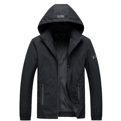 Jacke Herren Herbst und Winter Herren Fleece Kapuzenjacke Koreanischer Trend Lässig Einfarbig Herrenbekleidung