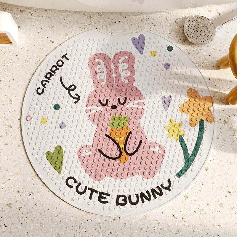 Round Bathroom Non-Slip Floor Mat, Toilet Shower Room, Anti-Drop Foot Mat For The Elderly And Children, Special Foot Mat For Bathing