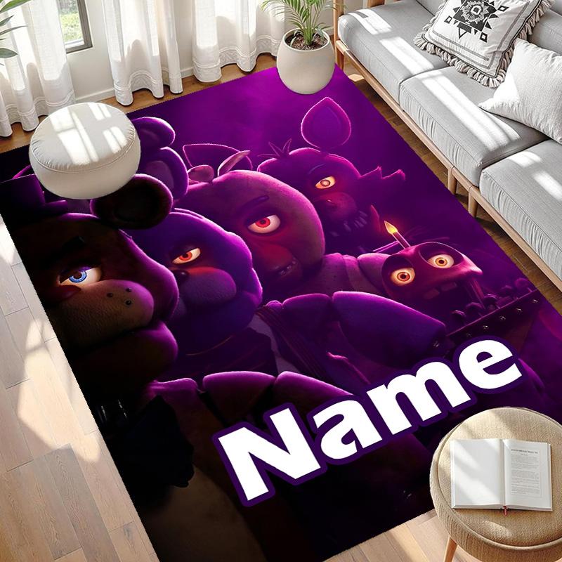 Custom Name Personalized Five Nights at Freddy's Print Carpet, Versatile Home Decor Rug, for Playroom, Apartment, Balcony, Entryway, Hallway Gift