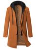 2024 Herbst/Winter Verdickter Kapuzen-Zweiteiler Mittellanger Wollmantel Gefütterte Jacke