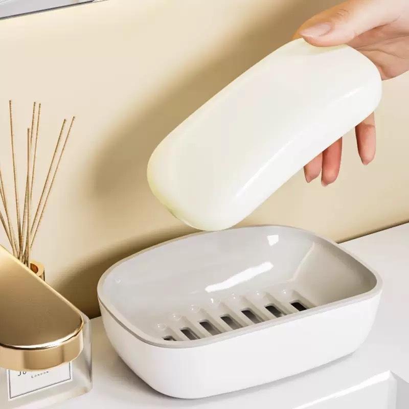 Two Layer Plastic Soap Dish With Self Draining Design Perfect For Bathroom Kitchen Sink Countertop Daily Use