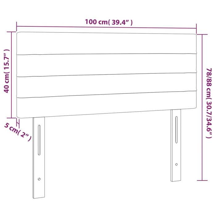 VidaXL Tête de Lit à LED Meuble de Chambre à Coucher Accessoire de Lit Simple Tête de Cadre de Lit Intérieur Gris Clair 3121742