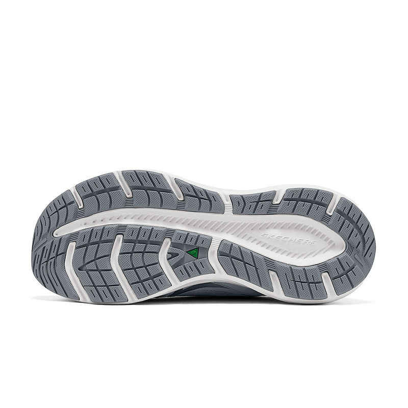 Skechers Edgeride Simple Shock-Absorbing Durable Low-Top Casual Shoes Women Sneakers Gray White 150475-GRY