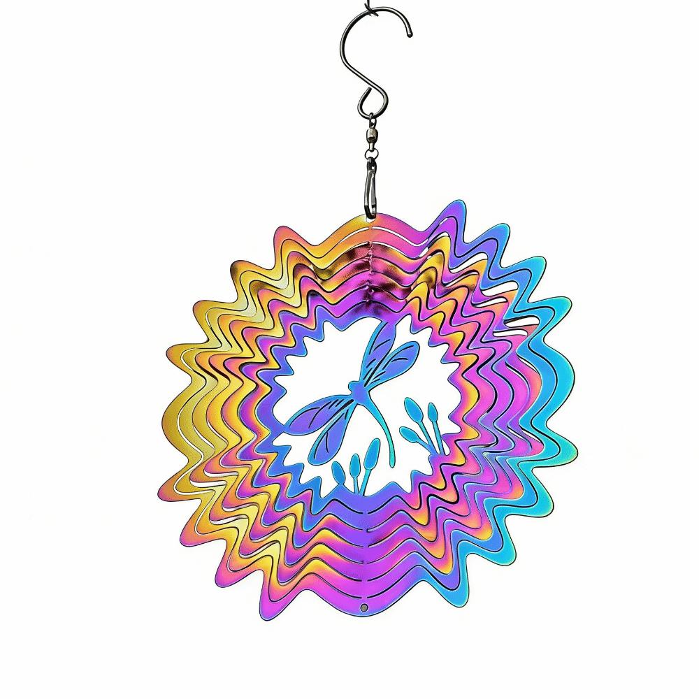 Colorful Wind Chime Pendant Gradient Wind Spinner Catcher Butterfly Hanging Ornaments  Living Room