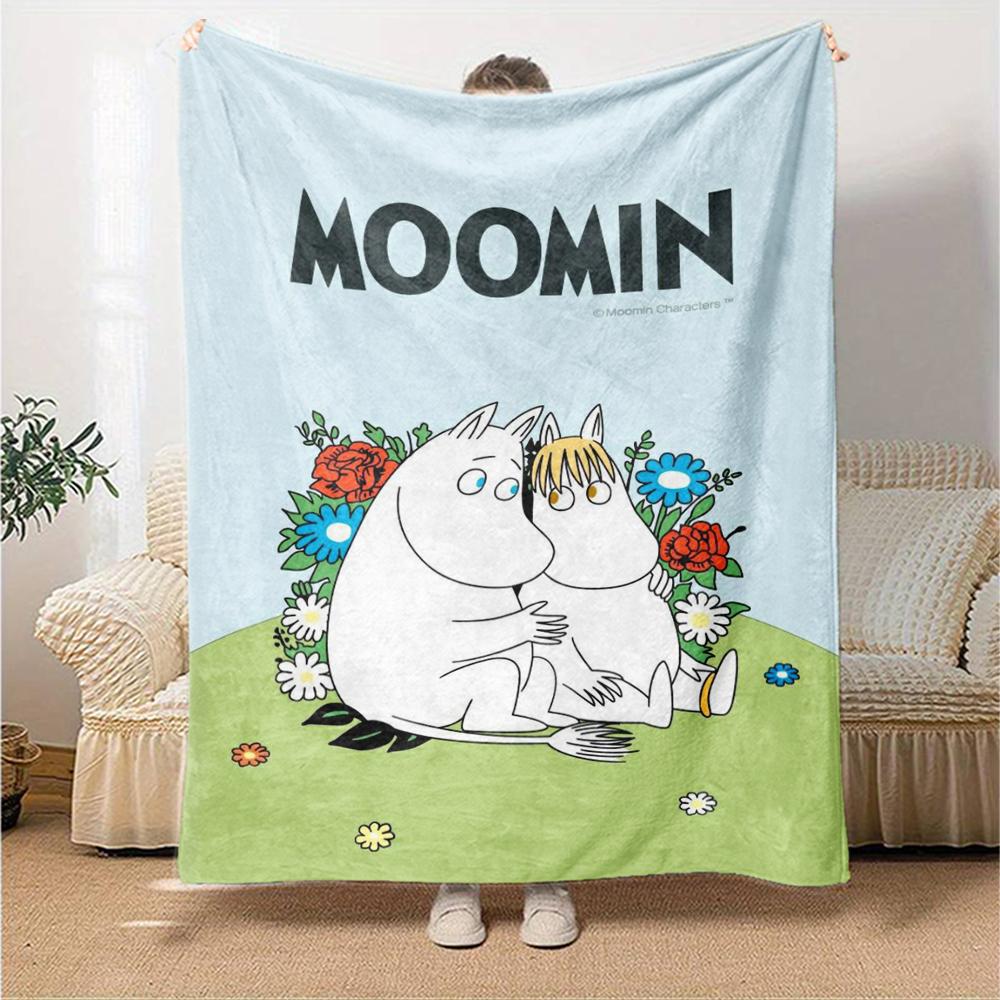 Moomin Temalı Baskılı Battaniye - Kanepe, Yatak, Seyahat ve Dış Mekan Kullanımı İçin Mükemmel | Makinede Yıkanabilir, Rahat ve Dayanıklı.