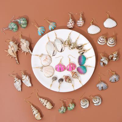 Neu Aus Natürlichem Muschel Muschel Tropfen Ohrringe Boho Muschel Tropfen Ohrringe Für Frauen Femal Meer Strand Ohrringe Sommer Schmuck Geschenke