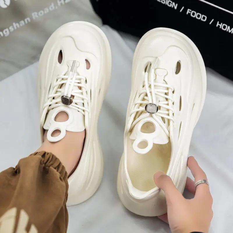 Fashion With Platform Male Shoe Hole Shoes Ultralight Height Japanese 39 Summer Sale 2025 Non-slip Luxury New Arrival Pvc H Men's Sandal