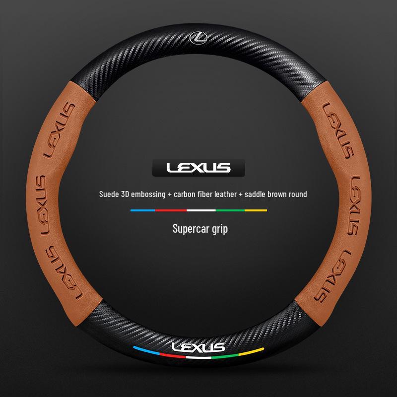 Lexus Steering Wheel Cover: Genuine Leather & Suede for UX, NX, RX, LX, CT