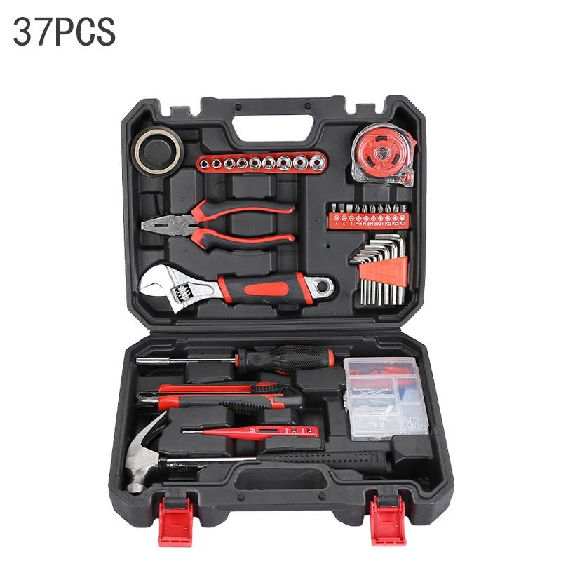 19/43/120 Piece Hand Tool Kit Set with Toolbox MultiFunctional Household DIY Tool Set with Screwdriver Hammer Wrench Pliers Tape